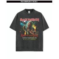 ราคา เสื้อยืดแขนสั้นล้างพิมพ์ลาย Iron Maiden วงร็อคอเมริกัน (1731692669684123112)