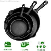 ราคา Pre-Seasoned Cast Iron Skillet Set กระทะเหล็กหล่อ มีด้ามจับ กระทะเหล็กหล่อก้นลึก 16/20/26cm COD (1731812468180551154)