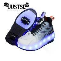 ราคา เด็ก Heelys Roller Skating, JUSTSL, ชาร์จด้วย USB, รองเท้าเดิน 2 ล้อสำหรับเด็กผู้ชาย, รองเท้านักเรียนหญิง, มองไม่เห็น, พร้อมล้อ, การออกแบบที่หดได้ (1730622545963485256)