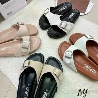 ราคา รองเท้าแตะ IVY SHOES แบบสวมเข็มขัด หนังนิ่ม พื้นนุ่ม มินิมอล (แบบทูโทน) มี 4 สี รองเท้าผู้หญิง จัดส่งฟรี กทม (1731772666700334138)