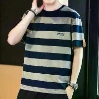 ราคา เสื้อยืดผู้ชาย คอกลม แขนสั้น แฟชั่นลายขวาง สีสวย แฟชั่นฤดูร้อน สไตล์เกาหลีเสื้อยืดผู้ชาย Men's T-shirts (1732275659365321504)