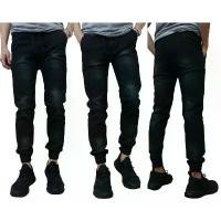 ราคา Jogger Pants กางเกงขาจั๊ม สีดำยีนส์ฟอกเอวสม็อคมีเชือกผูก ยืด สวมใส่สบาย Size 28-54 รับชำระปลายทาง มีไซส์ใหญ่ สินค้าที่ขายดีที่สุดของเดือนนี้ (1732453202163959615)