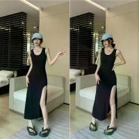 ราคา Korean DressSexy dress Women's dress Korean style dress Sexy sleeveless black dress with side slit Hot sexy girl style (1732405088680707494)