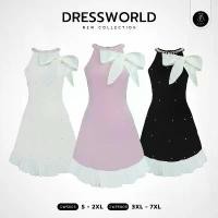 ราคา {S-7XL} 5005 งานป้าย Dress World เดรสสั้นทรงบาน แขนกุด แต่งมุก แต่งโบว์ผ้าแก้ว ชายระบาย เดรสทำงาน เดรสออกงาน คําแนะนําการขายที่ร้อนแรงในเดือนนี้ (1732348652333270340)
