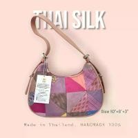 ราคา Miko 's bags กระเป๋าสะพายไหล่ผ้าไหมแท้ทอมือ ลายผ้าตัดต่อ Thai Silk Handmade (1729884456526842390)