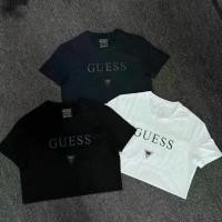 ราคา Guess summer new fashion print cotton men's and women's same short-sleeved T-shirt popular COD (1732040656766338909)