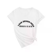 ราคา Summer New Women's V-Neck Short Sleeve T-Shirt Custom DIY Pattern Print In Stock (1732255482607273649)