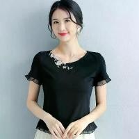 ราคา Summer Short Top High Waist Fashion Small Shirt Women Short Sleeve T-Shirt Cotton Slim Fit Half Sleeve Top (1732427499803739807)