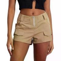 ราคา ผู้หญิงกางเกงขาสั้นแนวราบสีทึบวินเทจฤดูร้อนกางเกงขาสั้นสินค้ากางเกงขาสั้นสำหรับชายหาดไนท์คลับStreetwear (1730372516967517158)