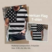 ราคา เสื้อยืดลายกราฟฟิกธงชาติอเมริกาสำหรับผู้ชาย Streetwear มีสไตล์ ชุดบุคลิกภาพ (1729603510980937910)