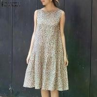 ราคา [ส่งฟรี] Celmia ZANZEA Women Streetwear Casual Sleeveless A-Line Cropped Dress Floral Print Dresses #0421 (1732321566339663213)