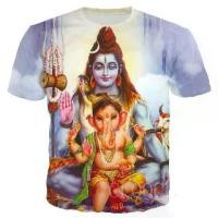 ราคา เสื้อยืดพิมพ์ลาย 3D สำหรับผู้ชายและผู้หญิง เสื้อแขนสั้นลำลอง Streetwear เสื้อสวมหัว เทพเจ้าฮินดู พระอิศวร ร้อน (1729958931675973794)