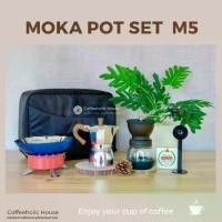 ราคา Moka pot set M5 ชุดทำกาแฟสด Moka pot หม้อต้มกาแฟสด (1729608719676640187)