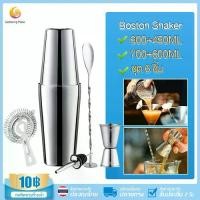 ราคา [จัดส่งทันที] COD ชุดอุปกรณ์บาร์เทนเดอร์ ขนาด 750+600/600+450 มล. Boston Cocktail Shaker Set สําหรับบาร์เทนเดอร์ และบาร์เทนเดอร์ 6 ชิ้น Stainless Steel Wine Mixing Pot (1732034666248832784)