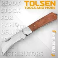 ราคา Tolsen 38041 มีดปอกสายไฟ มีดช่างไฟฟ้า มีดพับปอกสายไฟ STL 195 มม. หัวโค้ง # 38041 Electrician's knife (INDUSTRIAL) (1732426594809120674)