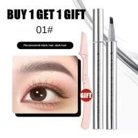 ราคา [BUY 1 GET 1 GIFT] ดินสอเขียนคิ้วแบบสี่หัวกันน้ำและไม่สามารถลบดินสอเขียนคิ้วแบบน้ำแต่งหน้าได้ง่าย bifurcation hairline eyebrow pencil & hairline Eyebrow Tint with eyebrow knife 3 colors Cosmetics (173
