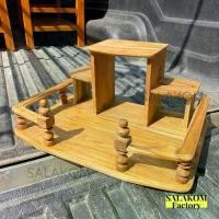 ราคา COD SLK หิ้งพระ หิ้งวางพระติดผนังไม้สักแท้ สไตล์โมเดิร์น ขนาด 50*36 ซม งานไม่ได้ทำสี Buddha shelf (1731188502368126322)