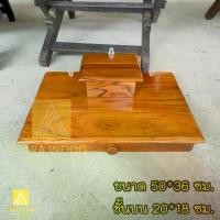 ราคา CR.W หิ้งพระติดผนังงานไม้สัก หิ้งพระบูชา ขนาด 50*36 ซม. หิ้งวางพระ สีย้อมไม้สัก Buddha shelf. (1730891797304084679)