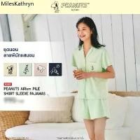 ราคา ♖UNIQLO PEANUTS pajamas ชุดนอนกางเกงขาสั้น เสื้อขาสั้น ผ้า cotton นิ่ม♜ (1732374065892787619)