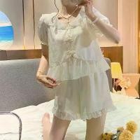 ราคา ชุดนอนสไตล์จีน มาใหม่ หวานและน่ารัก นัวเนียนูน สีทึบ รุ่นหลวม แขนสั้น ชุดสตรีจีน nemuri pajamas ชุด นอน เซ็กซี่ ชุด นอน ขา สั้น ชุด นอน คน อ้วน ชุด นอน ใส่ สบาย ผ้า (1732266435919578205)