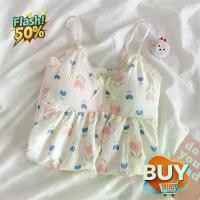 ราคา ชุดนอนฤดูร้อน, ผู้หญิง, สต็อกพร้อม, สายรัดหวาน, แผ่นรองหน้าอก, ชุดนอนผ้าฝ้ายทอ, สุภาพสตรีหลวม, บาง, เหมาะสำหรับฤดูใบไม้ผลิและฤดูใบไม้ร่วง, ชุดอยู่บ้าน, อเนกประสงค์, สง่างาม, ขั้น (1732300006126617741)