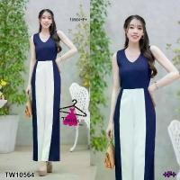 ราคา The Perfect Ladies ชุดจั๊มสูท JUMPSUIT แขนกุดทูโทน บล็อกบัสเตอร์ (1731782027280352893)
