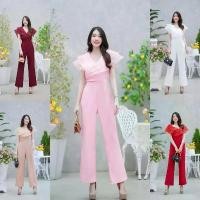 ราคา จั้มสูทขายาว แต่งผ้าแก้ว สวยมาก ใส่ออกงาน ไปงานแต่ง เสื้อผ้าแฟชั่นผู้หญิง คลังสินค้า clothing ชมพู women girl ผ้าไหม ผ้าฝ้าย กางเกง ชุด jumpsuit (1731637794781104990)
