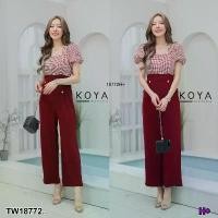 ราคา The Perfect Ladies ชุดจั๊มสูท JUMPSUIT จั้มสูทขายาว ซิปหน้า ผ้าลาย .. สีแดง (1729669782306064834)