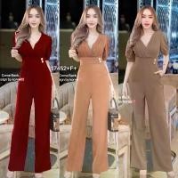 ราคา Jumpsuit จั้มสูท ขายาว ช่วงอกจับจีบ อกป้าย ทรงแขนพอง ช่วงเอวติดกระดุม งานเรียบหรู ทรงเข้ารูปสวย สินค้าดี (1732104267111041979)