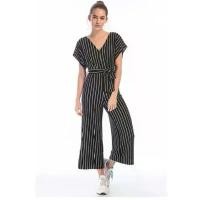 ราคา DD52รายละเอียด มือ2 Size XS แบรนด์ LUSH Jumpsuit จั๊มสูทกางเกงขายาวลายทางสีดำ ขาว คอวี ซิปหลัง มีซับในกางเกงขาสั้น จัดส่งเฉพาะจุด (1731995086194051067)