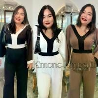 ราคา จั๊มสูทสาวอวบKimono Jumpsuit (1729711042376075590)