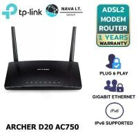 ราคา TP-LINK ARCHER D20 AC750 WIRELESS DUAL BAND ADSL2+ MODEM ROUTER (1730048834670921872)