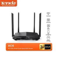 ราคา Tenda AC6 เราเตอร์ AC1200 Smart Dual-Band เร้าเตอร์ไวไฟ 2.4G / 5Ghz Wireless WiFi Router Repeater (1732378170382976526)