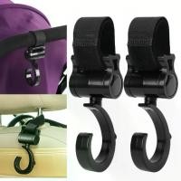 ราคา （2ชิ้น）ตะขอห้อยรถเข็นเด็กและรถเข็นสัตว์เลี้ยง Stroller motor bicycle Hook รับน้ำหนักได้ถึง 20 kg.หมุนได้360องศา (1731814655417615786)