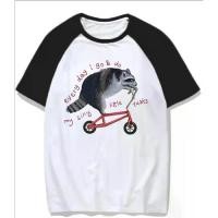 ราคา เสื้อยืด ลาย Raccoon On Bicycle สำหรับผู้ชาย ดีไซเนอร์ เสื้อยืด ลายกราฟฟิก (1731938158341360328)
