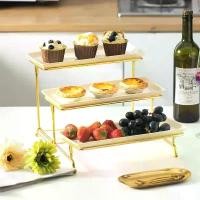 ราคา CEFBHA คัพเค้ก3ชั้น วางคัพเค้ก วางขนม Cake ceramic snack stand มีบริการเก็บ (1732171117757695101)