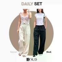 ราคา Daily Set Basic Pants (สีดำและสีธรรมชาติ) รุ่นเบสิคสไตล์มินิมอล กางเกงขายาวผ้าคอตตอนลินิน กางเกงขายาวผ้า cotton linen (1729661873621010610)