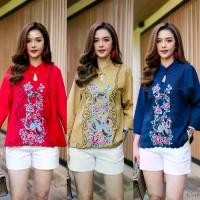 ราคา Linen and cotton blend clothing with floral embroidery เสื้อผ้าลินินผสมผ้าฝ้าย เนื้อผ้านุ่มผ้าดีมากค่ะ งานปักใช้ไหมสีสด ปักลายดอกไม้นกยูงสวยสง่า เสื้อทรงคอจีนกระดุมจีน ผ้าแก้ว ผู้หญิง Women (173166153