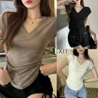 ราคา เสื้อยืดผู้หญิง พื้นฐาน เรียบง่าย คอวี แขนสั้น แฟชั่น เสื้อทรงสลิมฟิต เสื้อ ฮาวาย วินเทจ เสื้อ ใส่ เล่น สงกรานต์ ลินิน แท้ เสื้อ ยืด กีฬา โอเวอร์ไซต์ เสื้อ ลินิน premium (1732044605086403281)