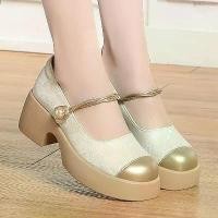 ราคา รองเท้าหนัง แมรี่ เจน บล็อคสี สำหรับผู้หญิง รองเท้า สูง รองเท้า ส้น รองเท้า หมี รองเท้าส้นสูงพันขา รองเท้าส้นสูงขนนกฟรุ้งฟริ้ง ဒ ေ รองเท้า ส้นสูง รองเท้า ส้นสูง รองเท้า chinese laundry (17316301773556