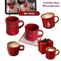 ราคา COD Hihi สีแดง แก้วกาแฟเซรามิค Mug แก้วมัค แก้วนม แก้วกาแฟ ถ้วยเซรามิก ของขวัญปีใหม่ การ์ตูน กราฟฟิตี (1732406865252615893)