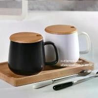 ราคา แก้วกาแฟ แก้วน้ำเซรามิค มีฝาปิด พร้อมช้อน พร้อมที่จับ แก้วกาแฟทนร้อน แก้วMUG (1729453953661766426)