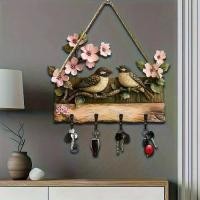 ราคา 22.86 ซม.) ผิวไม้ธรรมชาติ เหมาะสำหรับทางเข้า ห้องครัว และตกแต่งระเบียง มาพร้อมตะขอโลหะสี่อัน ทำจากวัสดุรีไซเคิล ของตกแต่งบ้าน รวมตะขอแขวน candle holder aesthetic แมลง กระดิ่ง (1732059598123075375)