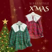 ราคา Candle shirt SISSY XMAS เสื้อเชิ้ตแขนยาวลายสก็อตคอบัวปกฉลุ (1731991634034722784)