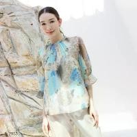 ราคา XWFDBY COD MIKIKO Blouse MI-B2953 ชีฟองปริ้นท์ แขนยาว IGPU25-3 (1732230317810026068)