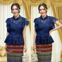 ราคา Siampasin เสื้อลูกไม้ ผ้านุ่ม อก อก 32-36, 34-38, 38-40, 40-42, 42-46 นิ้ว สีกรม แขนระบายค้างคาว แขนย้วย blouse COD (1731634334425908599)