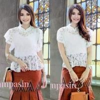 ราคา Siampasin เสื้อลูกไม้ ผ้านุ่มพริ้ว อก 32-36, 34-38, 38-40, 40-42, 42-46 นิ้ว สีขาว แขนยาว ระบายค้างคาว แขนย้วย Blouse สินค้าขายดี (1731763002693551470)