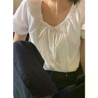 ราคา CHAWY Lace bibi blouse C3654 เสื้อเบลาส์ เสื้อแขนตุ๊กตา เสื้อแขนตุ๊กตาสไตล์เกาหลี มี 2 สี ขาว ฟ้า (1732432424343668162)