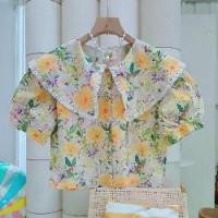 ราคา Flower Blouse เสื้อลายดอกสีเหลืองสวยมาก ปกน่ารักแต่งลูกไม้ (1732161208093279552)
