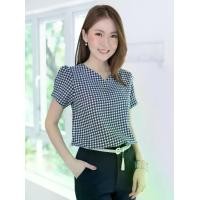 ราคา Narinari : MT0206 Folded Sleeve Blouse เสื้อทำงานผ้าโฟร์เวย์ แขนจับจีบ (1731514208530827386)